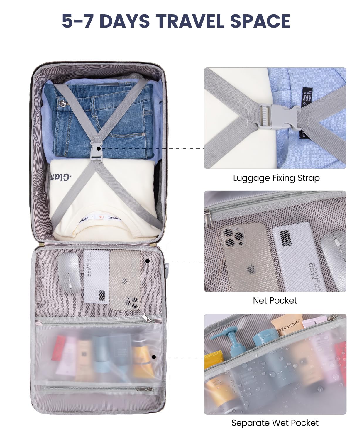 LOVEVOOK 40L Travel Backpack for Women & Men, Airline Approved Carry On Luggage with 3 Packing Cubes, TSA Overnight Bags, Waterproof Personal Item Bag, Weekender Essentials Backpacks fits 17" Laptop