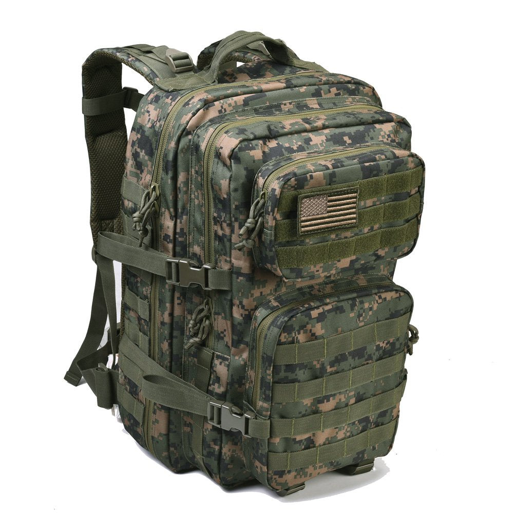 REEBOW GEAR Military Tactical Backpack Large Army 3 Day Assault Pack Molle Bag Backpacks (Woodland Camo)