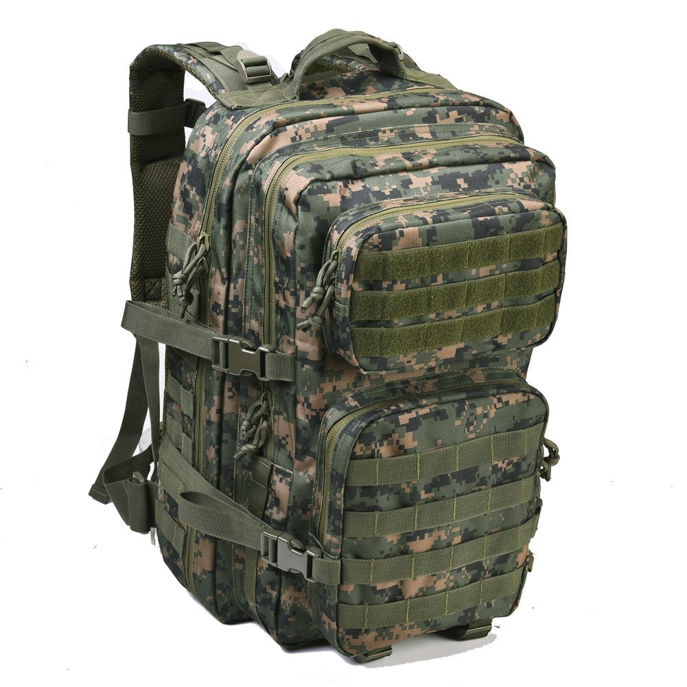REEBOW GEAR Military Tactical Backpack Large Army 3 Day Assault Pack Molle Bag Backpacks (Woodland Camo)