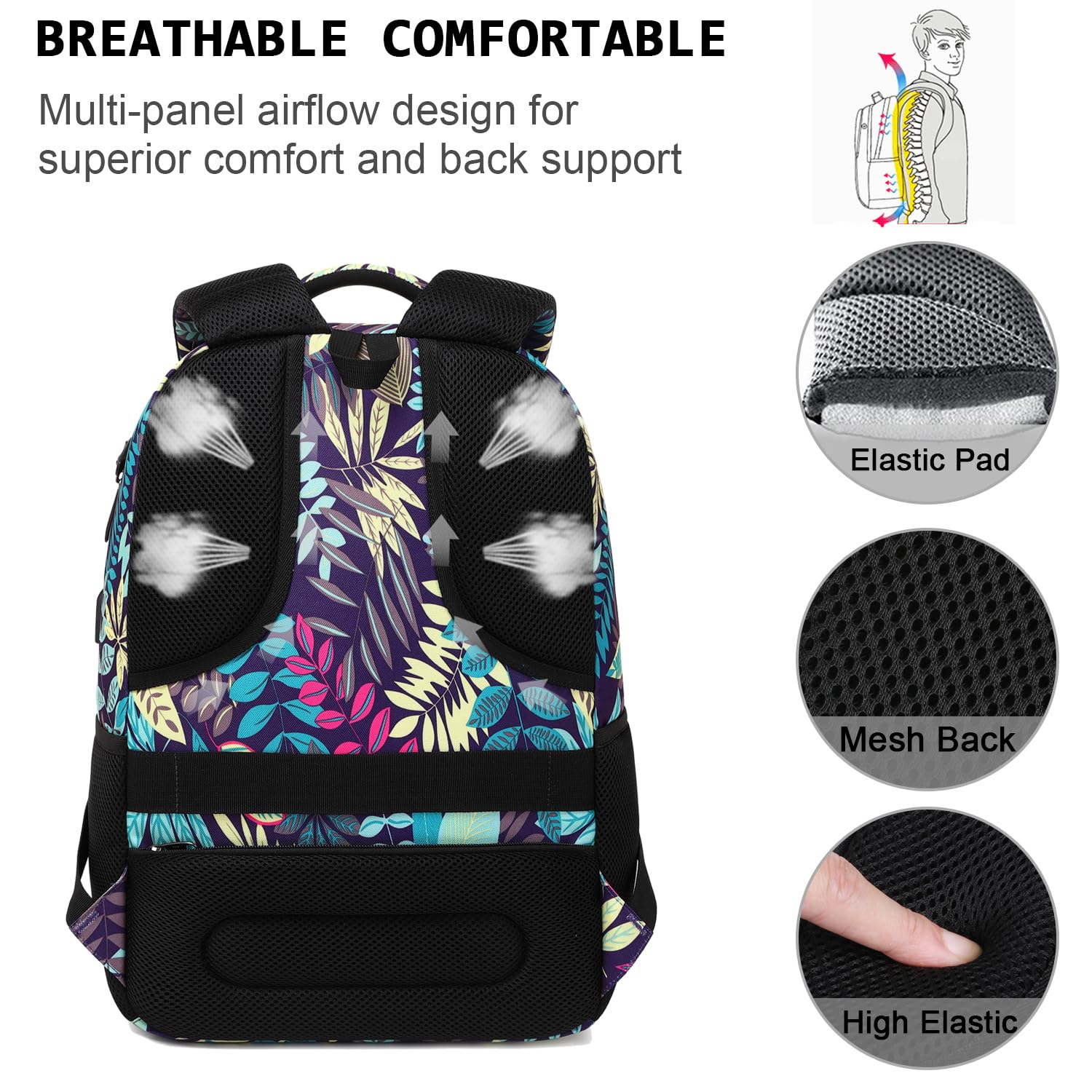 Laptop Backpack,Business Travel Anti Theft Slim Durable Laptops Backpack with USB Charging Port,Water Resistant College Computer Bag for Women & Men Fits 15.6 Inch Laptop and Notebook