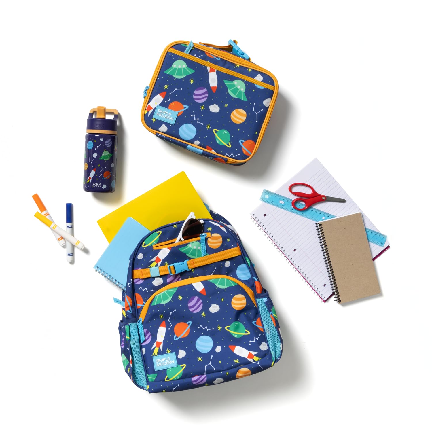Simple Modern Medium Toddler Backpack for School Girls and Boys | Kindergarten Elementary Kids Backpack | Fletcher Collection | Kids - 15" tall | Outer Space