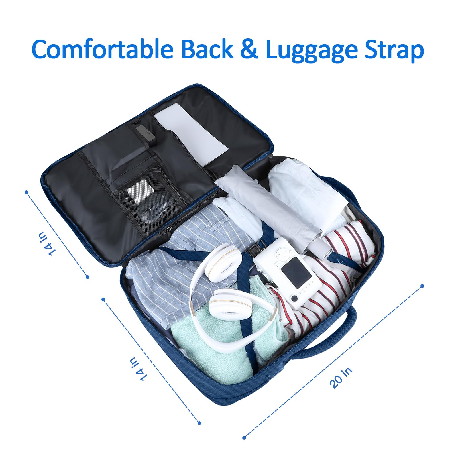 AREYTECO Large Travel Laptop Backpack for Men, 50L Carry On Backpack, Expandable Laptop Bag Water Resistant Overnight Weekender Gym Daypack Traveling Backpack, Traveler Gifts, Blue