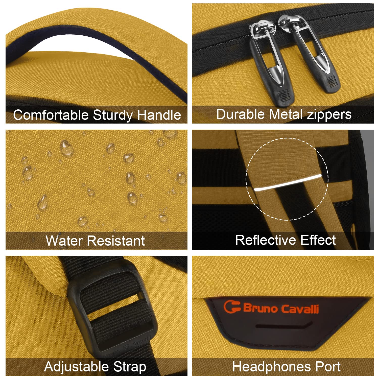 Laptop Backpack,Business Travel Anti Theft Slim Durable Laptops Backpack with USB Charging Port,Water Resistant College Computer Bag for Women & Men Fits 15.6 Inch Laptop and Notebook-Yellow