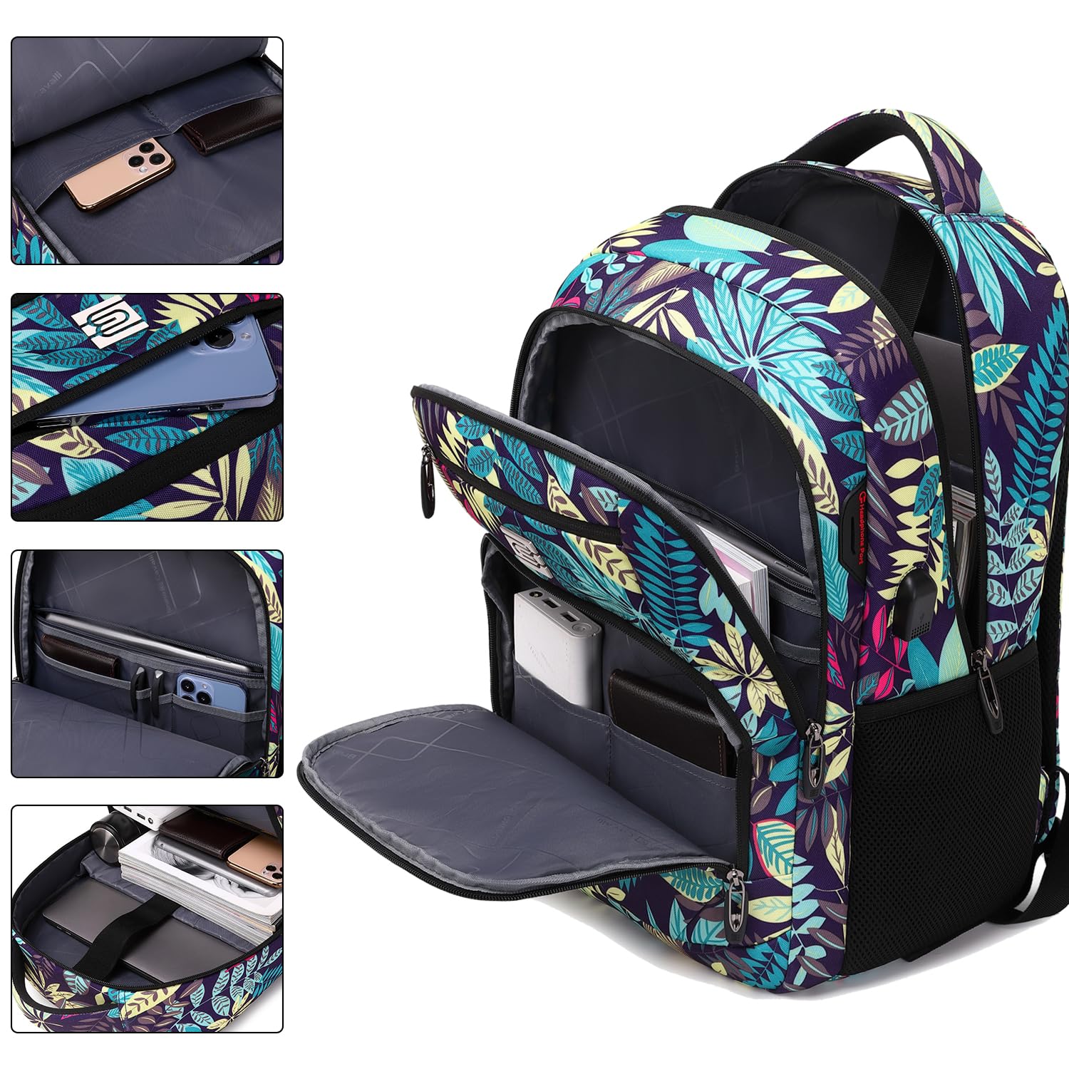 Laptop Backpack,Business Travel Anti Theft Slim Durable Laptops Backpack with USB Charging Port,Water Resistant College Computer Bag for Women & Men Fits 15.6 Inch Laptop and Notebook