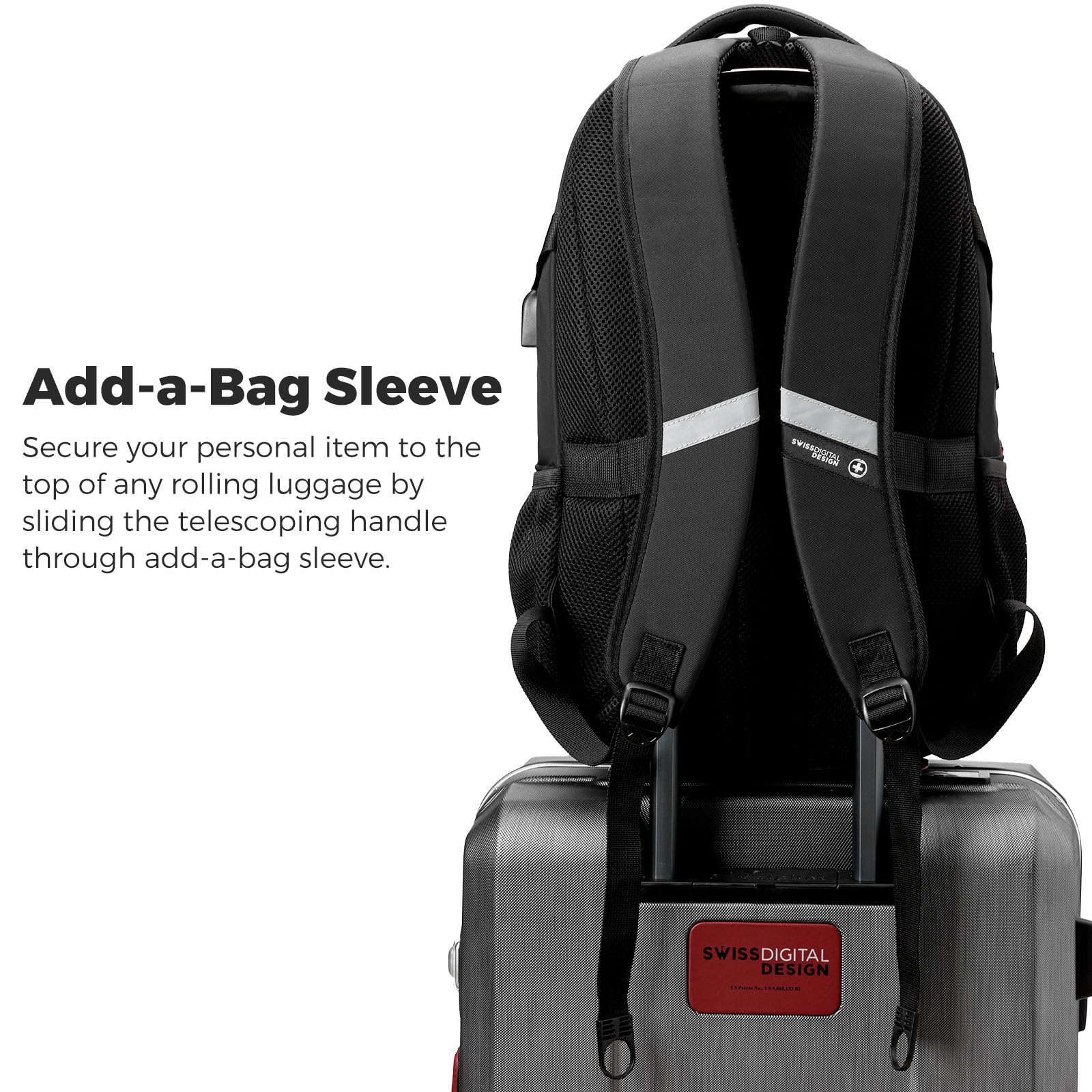 Swissdigital Design Laptop Backpack with USB Charging Port, Travel Backpack Fits 15.6 inches Computer, 31L College School Backpack for Women, Burgundy/Black | SD803