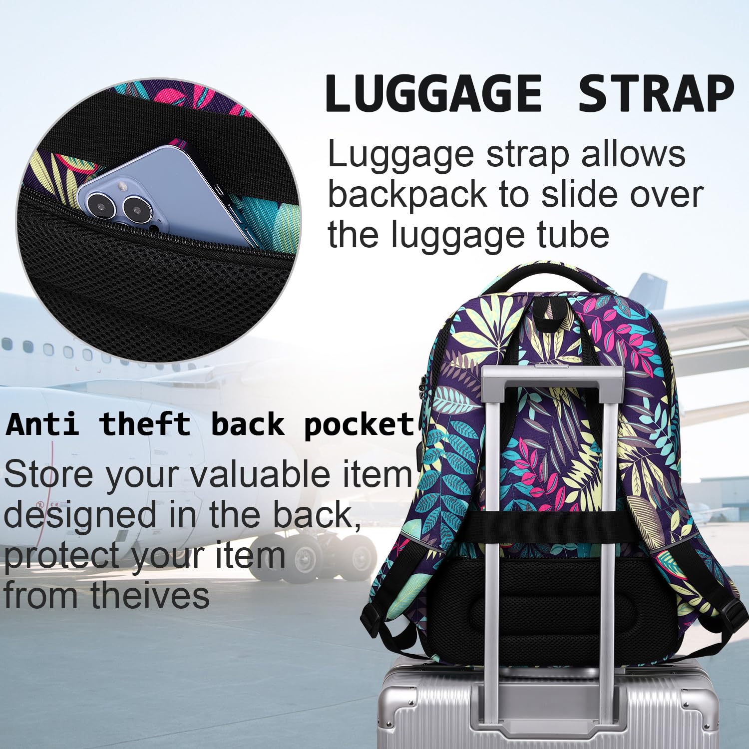 Laptop Backpack,Business Travel Anti Theft Slim Durable Laptops Backpack with USB Charging Port,Water Resistant College Computer Bag for Women & Men Fits 15.6 Inch Laptop and Notebook